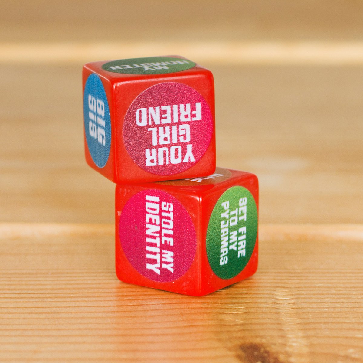 Dobbelspel Excuse Dice rood blauw