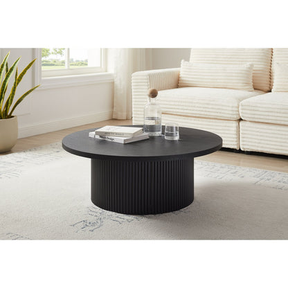 Salontafel rond 85 cm zwart MDF