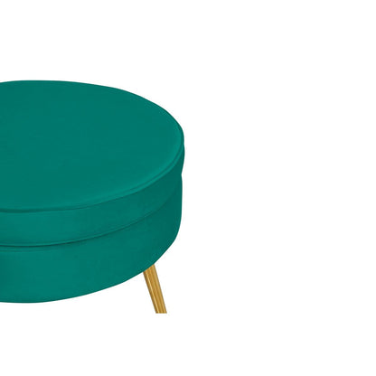 Poef rond groen fluweel