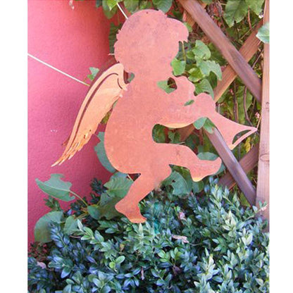 Rust-colored decorative Christmas angel figure with double wings
