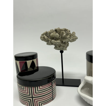 Koraaldecoratie met metalen standaard champagnekleur