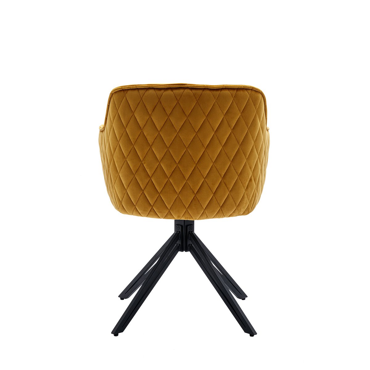 Fauteuil draaibaar fluweel geel zwart 60x59x83 cm