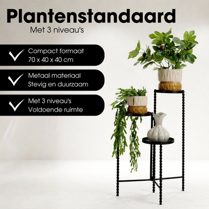 Plantenstandaard 70 cm zwart ijzer