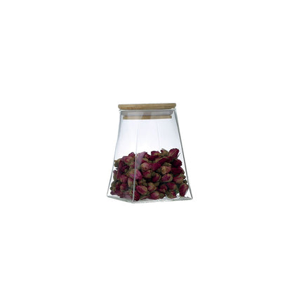 Pot 740ml glas met houten deksel