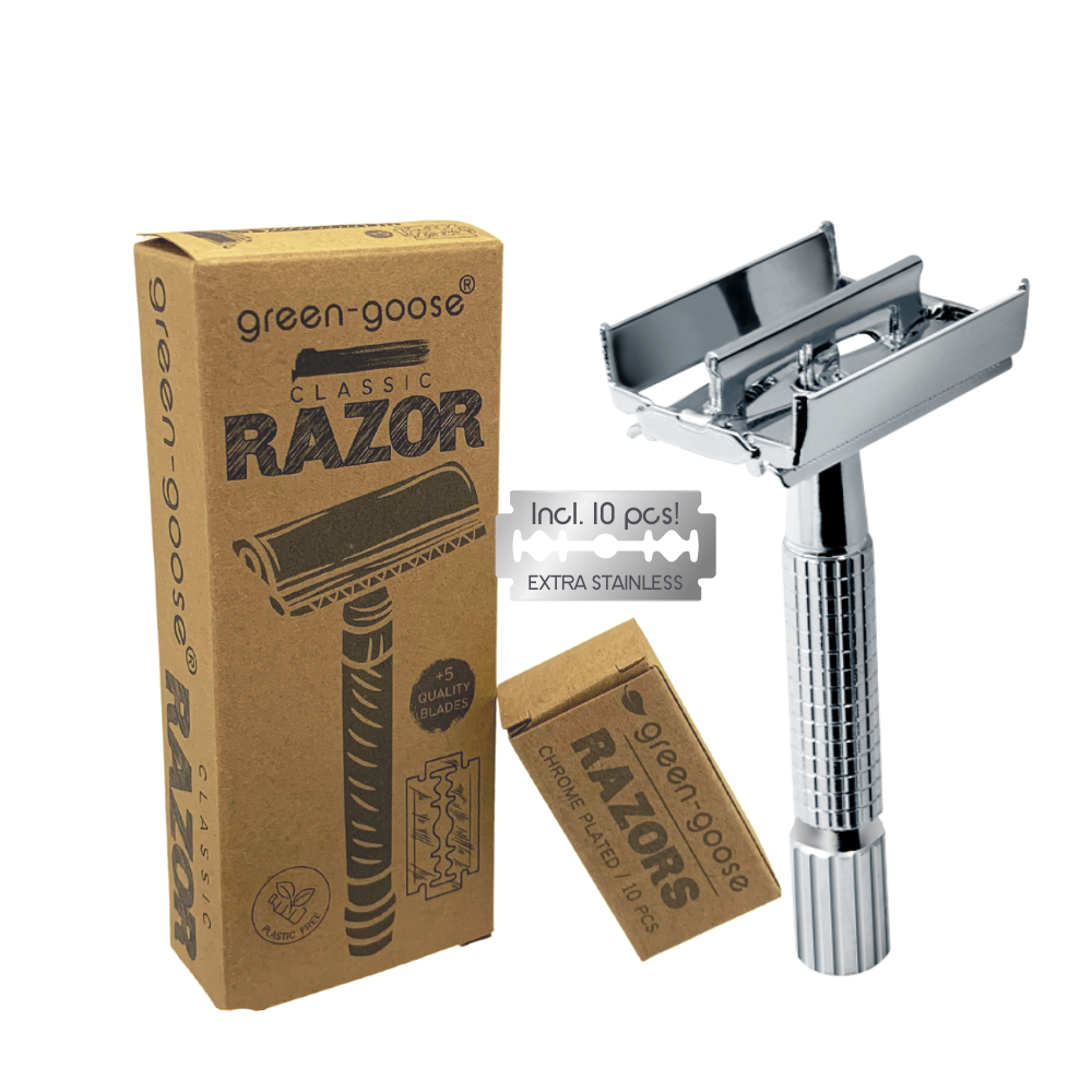 Scheerset safety razor vlindersluiting RVS
