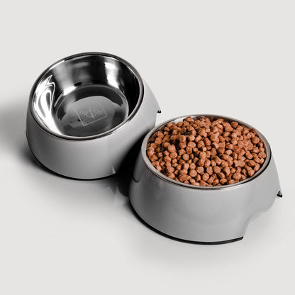 NE & NO® Food Bowl - 2 Set - voor honden en katten - Grijs [Grootte. S / M / L / XL]