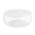 Salontafel rond Ø 86 cm wit glas