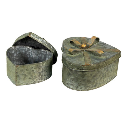 Storage box set of 2 Grey Metal