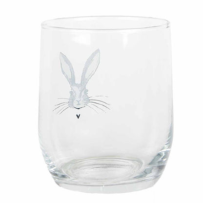 Waterglas 300 ml transparant glas konijn