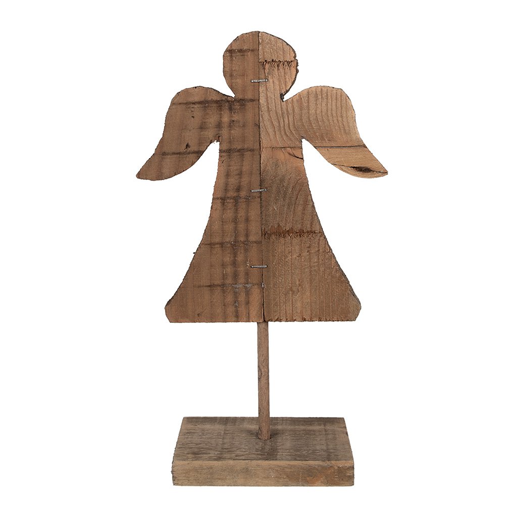 Engelenbeeld hout 18x8x30 cm bruin
