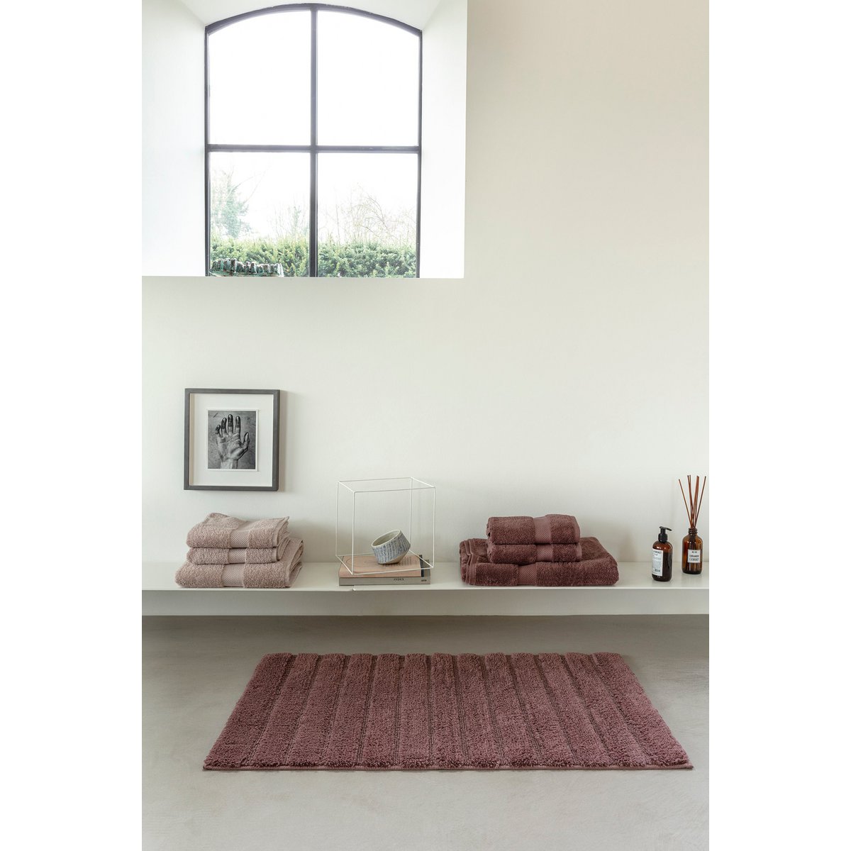 Badmat 60x100 cm katoen bruin antislip