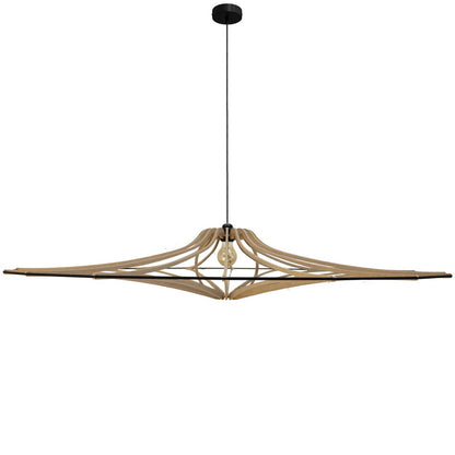Hanglamp 124 cm zwart MDF