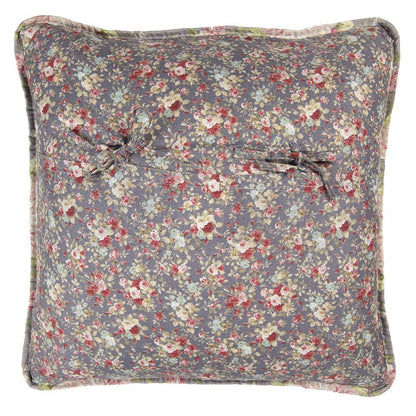 Kussenhoes 50x50 cm grijs groen polyester bloemen