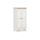 Kledingkast massief dennenhout wit bruin 91x54x185 cm