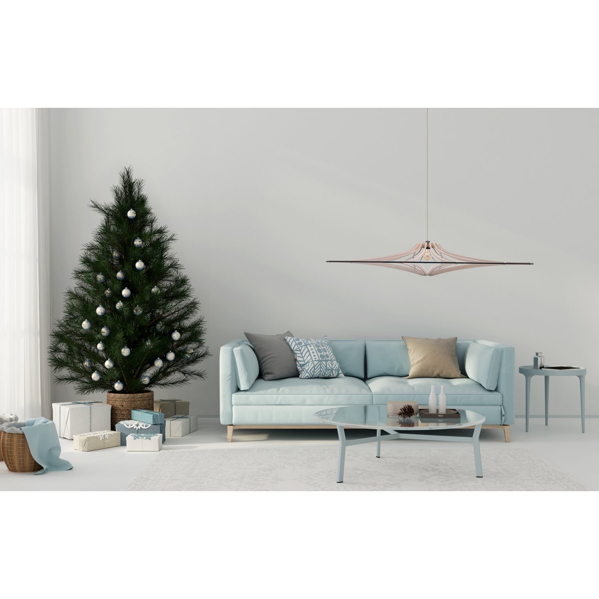 Hanglamp 124 cm zwart MDF