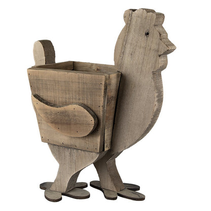 Flower Pot Chicken 35x18x40 cm Brown Wood Indoor Flower Pot