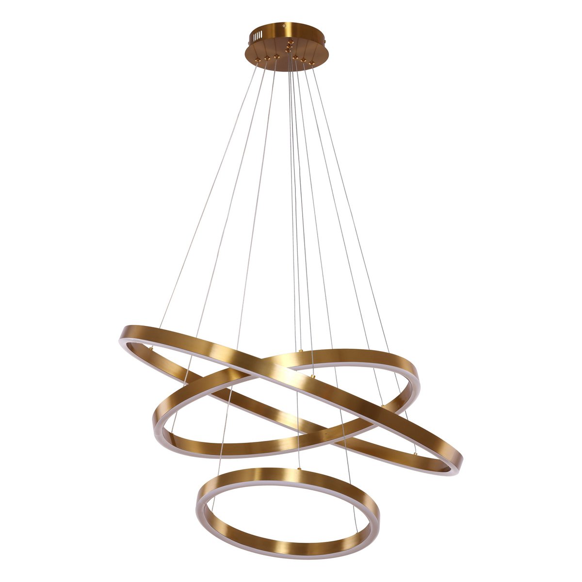Hanglamp 3 ringen 40/60/80 cm koper goud dimbaar LED