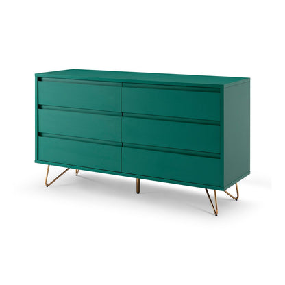 Ladekast 120 cm groen met gouden poten