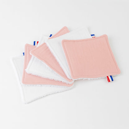 Washable cotton washable white and pink cotton