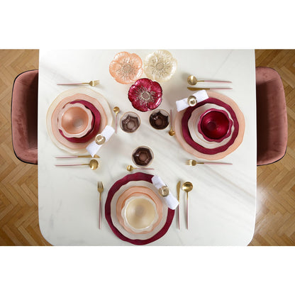 Cake plate fuchsia glas 20x20x16 cm