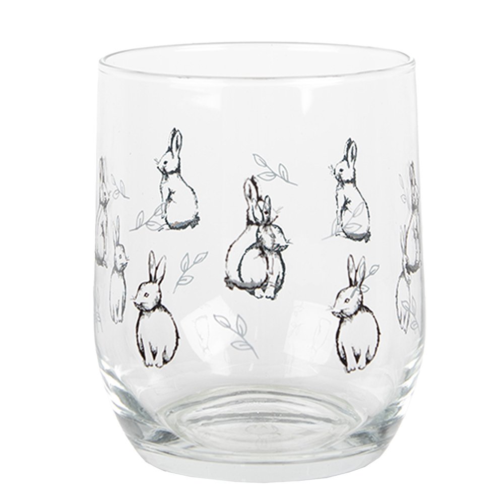 Waterglas 300 ml transparant glas konijn