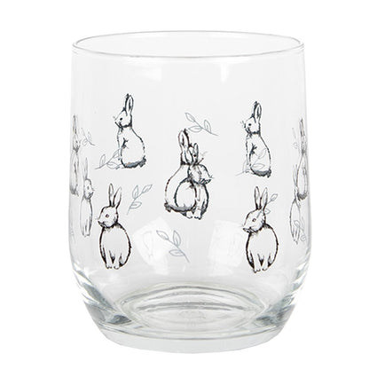 Waterglas 300 ml transparant glas konijn
