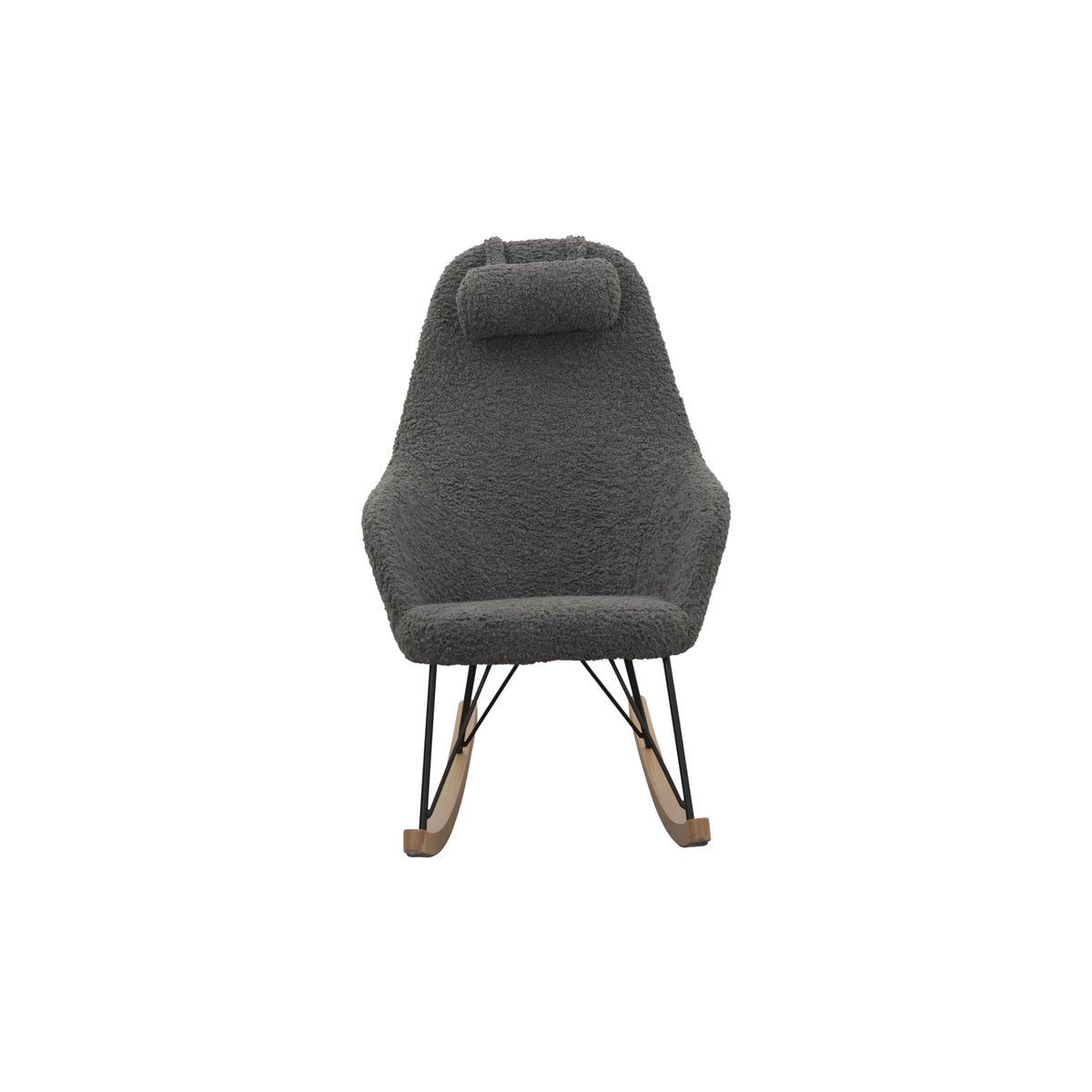 Schommelstoel teddybont grijs 67x105x107 cm