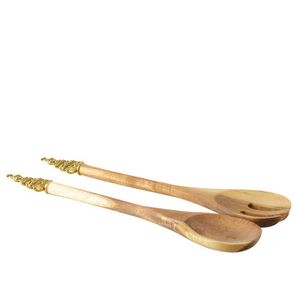 Saladecouverts acacia hout goud 30 cm