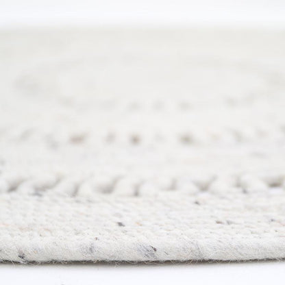 Round Openwork gezellige wollen tapijt Bibek Natural M
