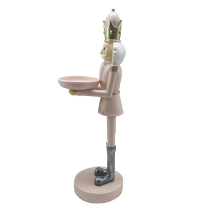 Notenkraker beeld 40 cm roze kunststof