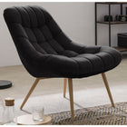 XXL velvet armchair black wood-look metal