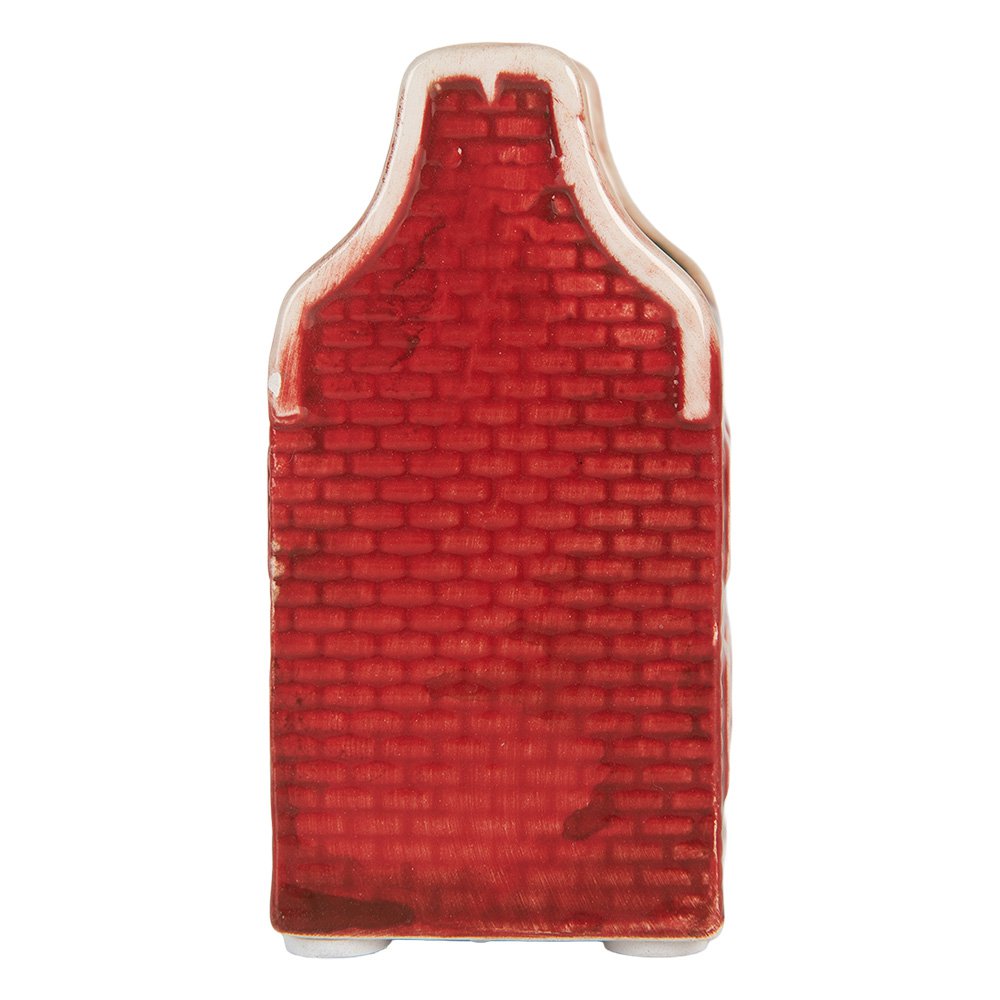 Decoratiehuis LED 4x4x8 cm rood keramiek
