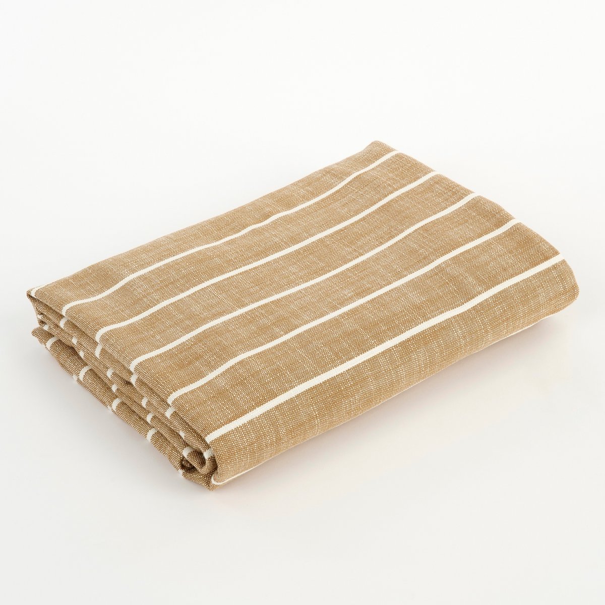 Tafelkleed 250x140 cm organisch katoen bruin wit