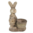 Bloempot konijn 49 cm bruin beige keramiek