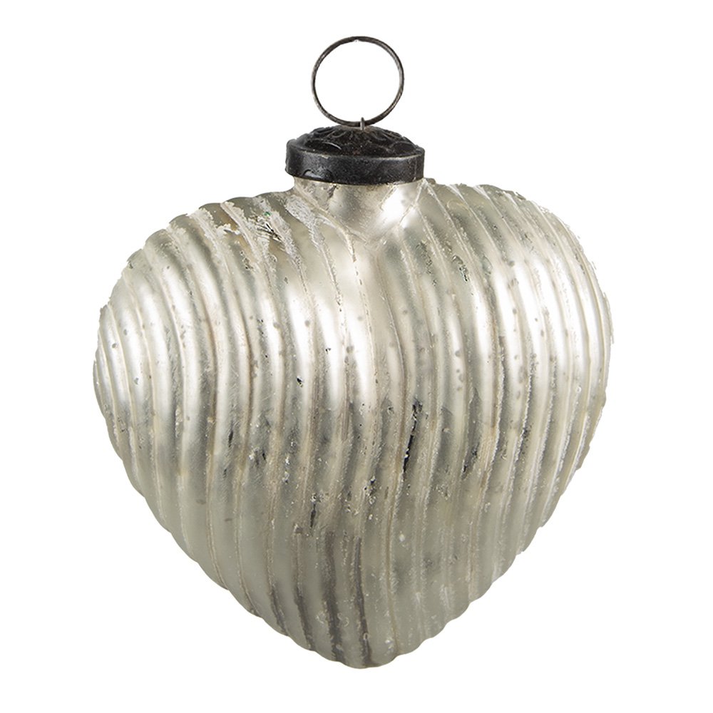 Christmas Bauble 11x5x12 cm Silver-coloured Glass Christmas Decoration
