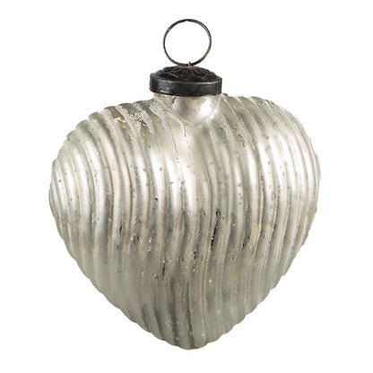 Christmas Bauble 11x5x12 cm Silver-coloured Glass Christmas Decoration