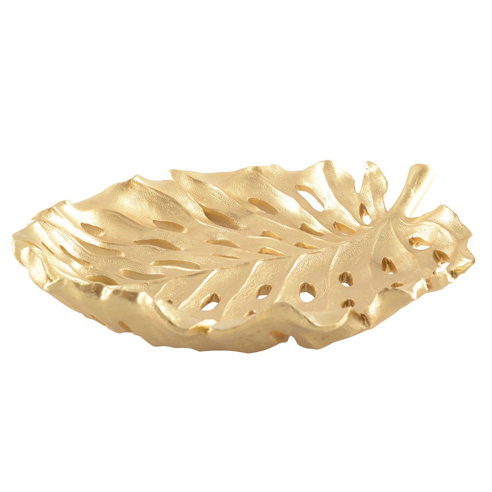Fruitschaal goud 31x25x5 cm bladgoud