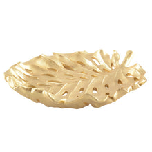 Gold Fruit Bowl With Gold Leaf Accent 31x25x5 cm Elegant