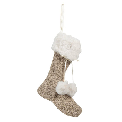 Kerstsok decoratie 15x2x20 cm beige