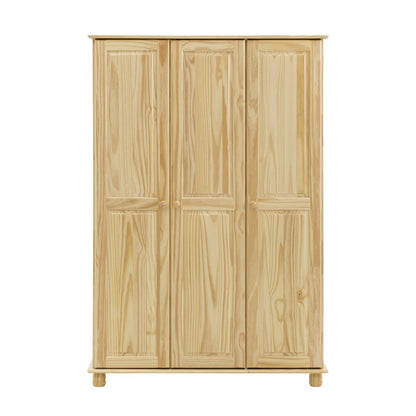 Kledingkast massief grenenhout 120x52x178 cm bruin