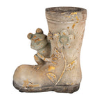 Bloempot laars 30 cm bruin keramiek