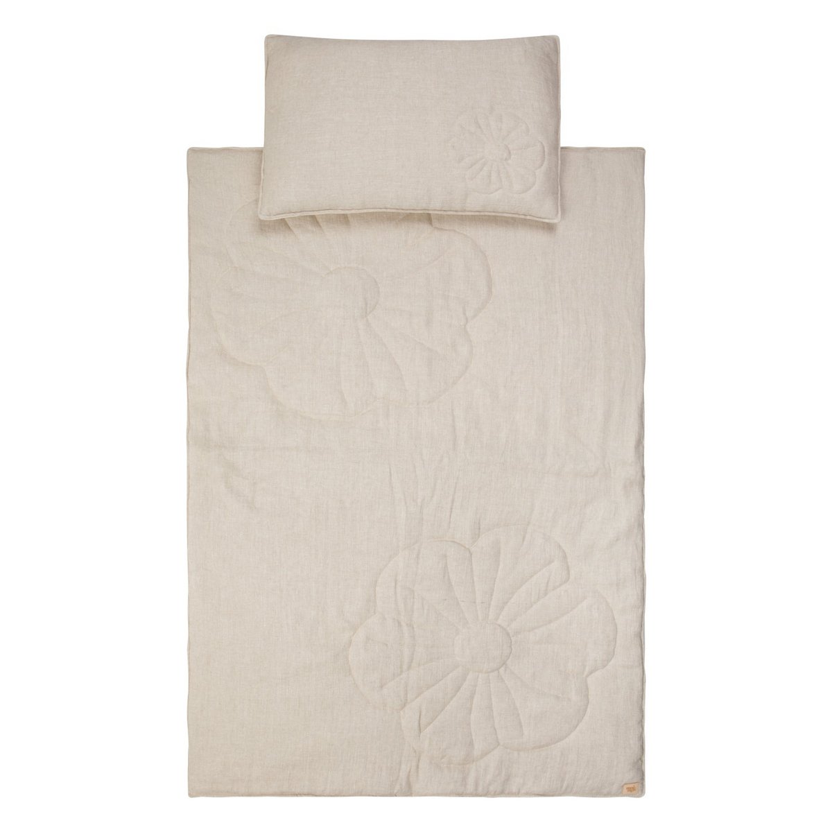 Kinder overtrekset linnen 90x135 cm zandkleur