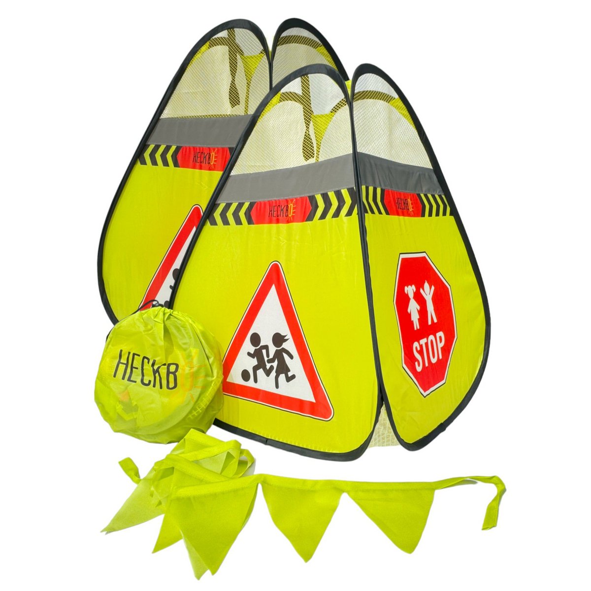 2x Kinder Straatwaarschuwing Kubussen Pylonen Voor Buiten Spel