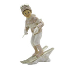 Beeld kind 19 cm roze wit kunststof