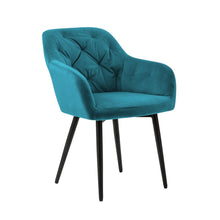 Turquoise velvet armchair