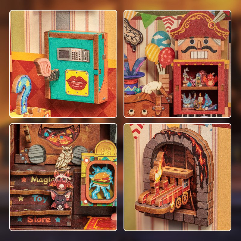 Booknook 11,5x10x17 cm houten miniatuur