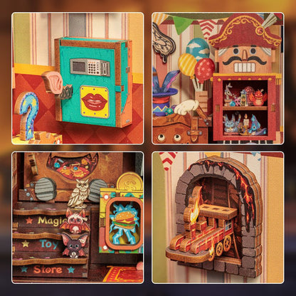 Booknook 11,5x10x17 cm houten miniatuur