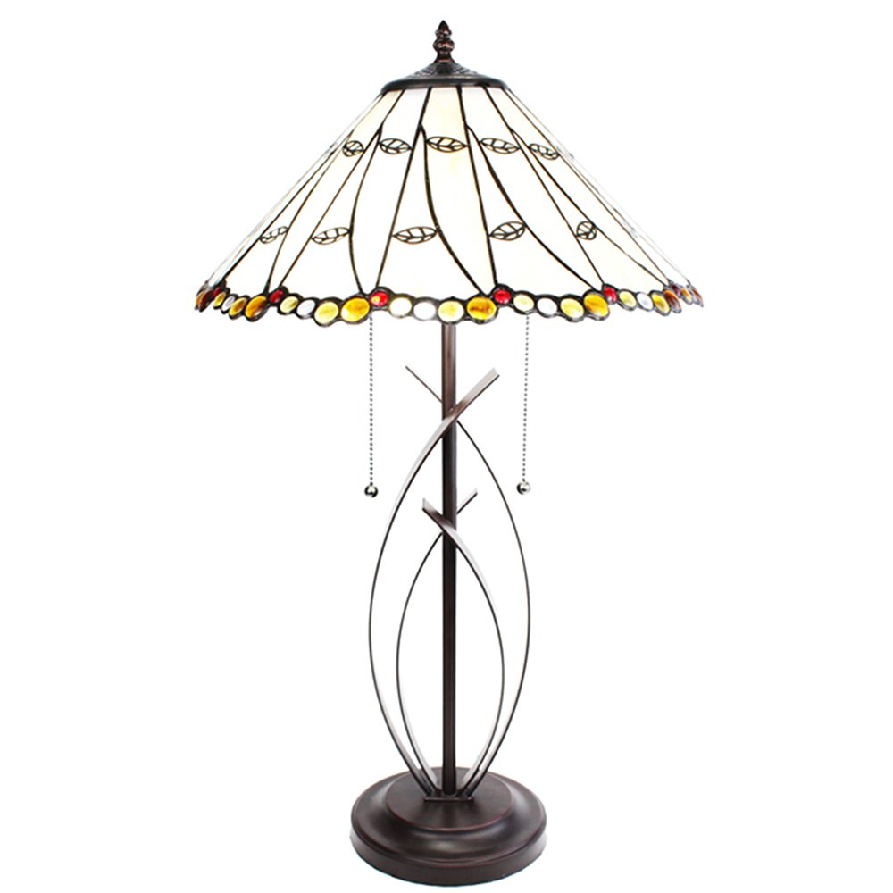 Tafellamp beige glas 41x68 cm