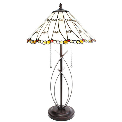 Tafellamp beige glas 41x68 cm