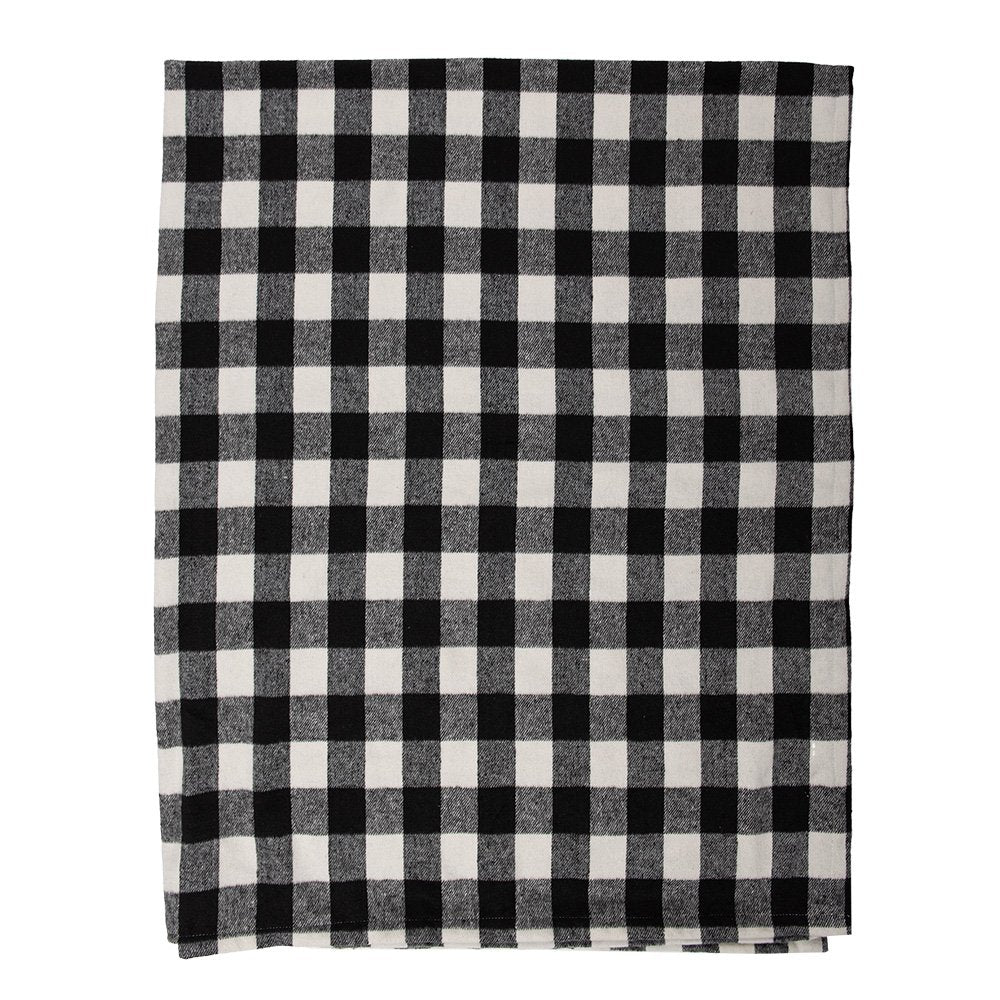 Plaid 130x170 cm zwart wit polyester